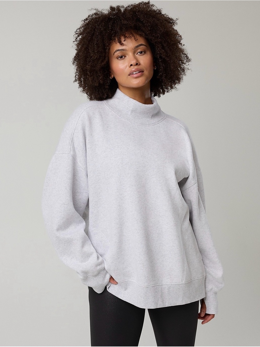 OFFLINE Aerie CloudFleece Oversized MockneckSweatshirt in Light Heather Gray